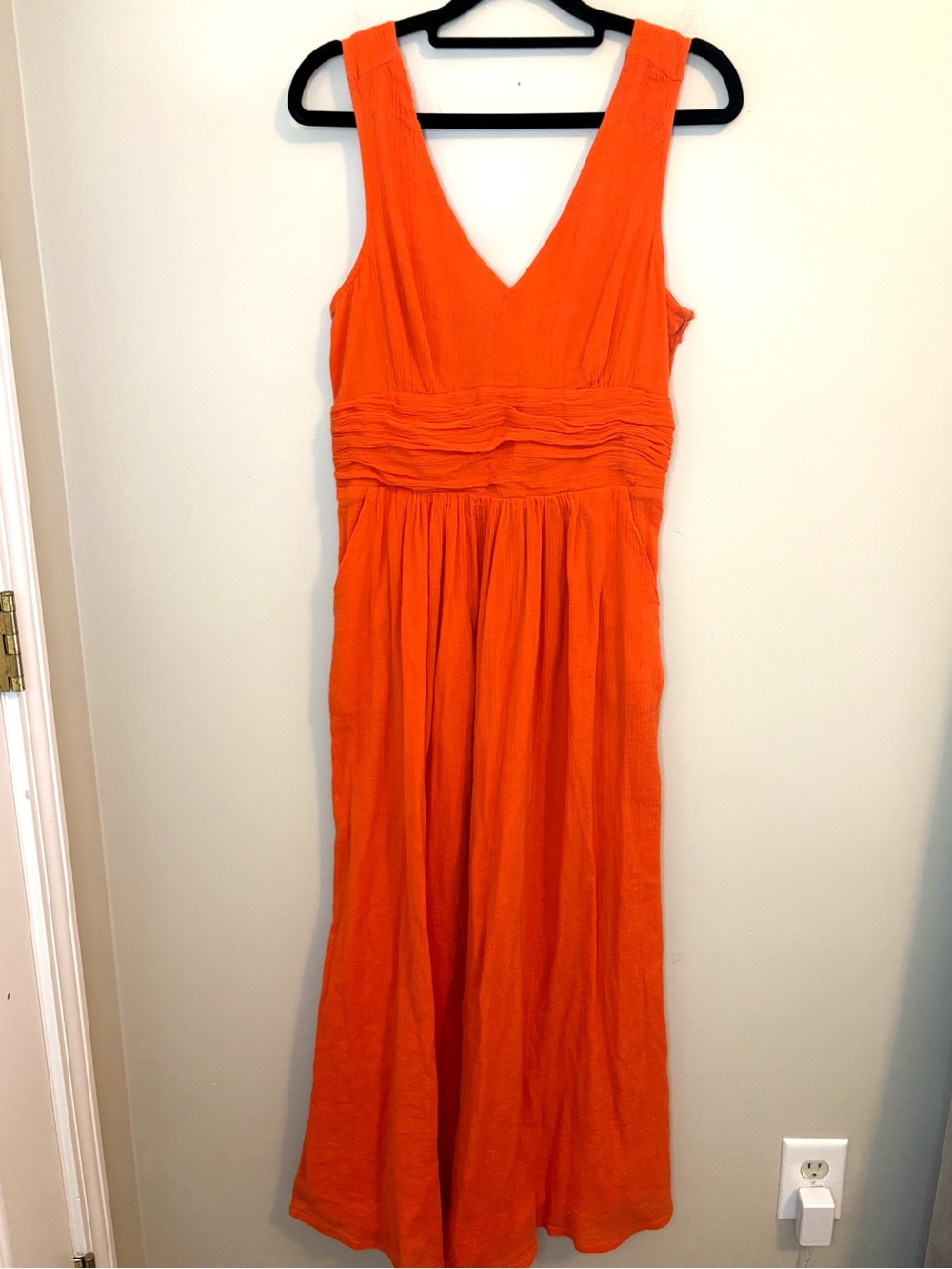 Anthropologie Edme & Esyllte Orange Cotton Gauze Maxi Dress XS